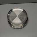 HaWare 8-Piece 18/8 Stainless Steel Kids Plates, 8 Inches Metal Dinner Plates for Toddler Children, Round Serving Plates for Feeding Camping, Non-Toxic Dishes, Shatterproof & Reusable, Dishwasher Safe (Silver)