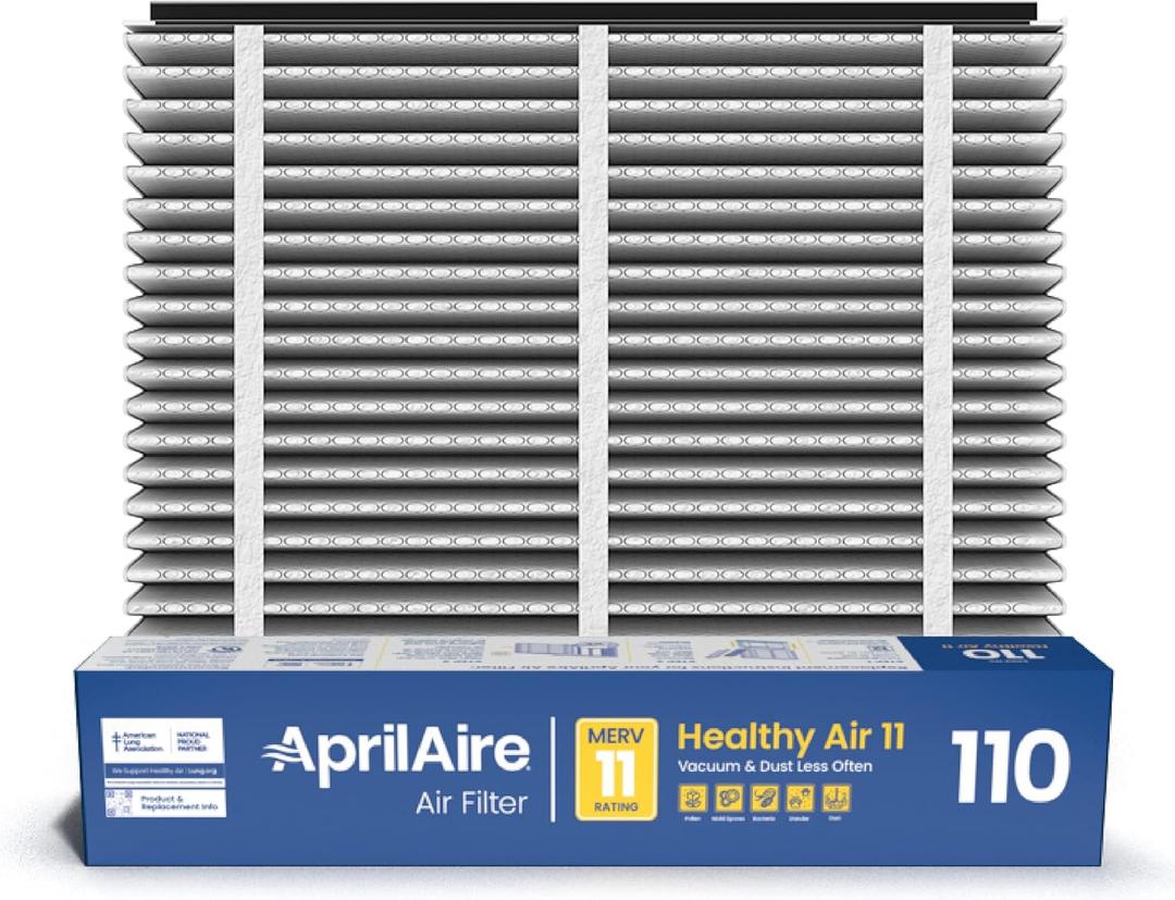 AprilAire 110 Replacement Filter for AprilAire Whole House Air Purifiers - MERV 11, Clean Air & Dust, 16x20x4 Air Filter (Pack of 2)