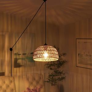 Boho Rattan Pendant Lamps with Plug in Cord for Living Room, Wall Mounted Hang Lighting for Bedroom, Brown Wicker Round Lampshade with E26 Socket Boho Rattan Pendant Lamps with Plug in Cord for Living Room, Wall Mounted Hang Lighting for Bedroom, Brown Wicker Round Lampshade with E26 Socket