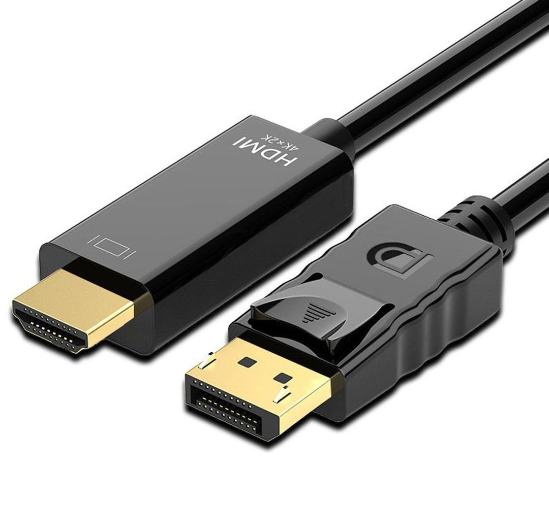 DisplayPort to HDMI Cable, Uni-Directional 4K DP to HDMI Cable 6 Feet, 4K@30Hz, 1080P Full HD, Male to Male Compatible for Computer, NVIDIA, AMD, Dell, Lenovo, HP, ThinkPad, Monitor, etc
