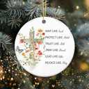 2 x Christian Floral Cross Ornament  Cross Christian Christmas Ornament, Women of The Bible Quote, Sarah Rebekah Ruth Hannah Esther Mary, Faith Scripture Christmas Tree Decoration