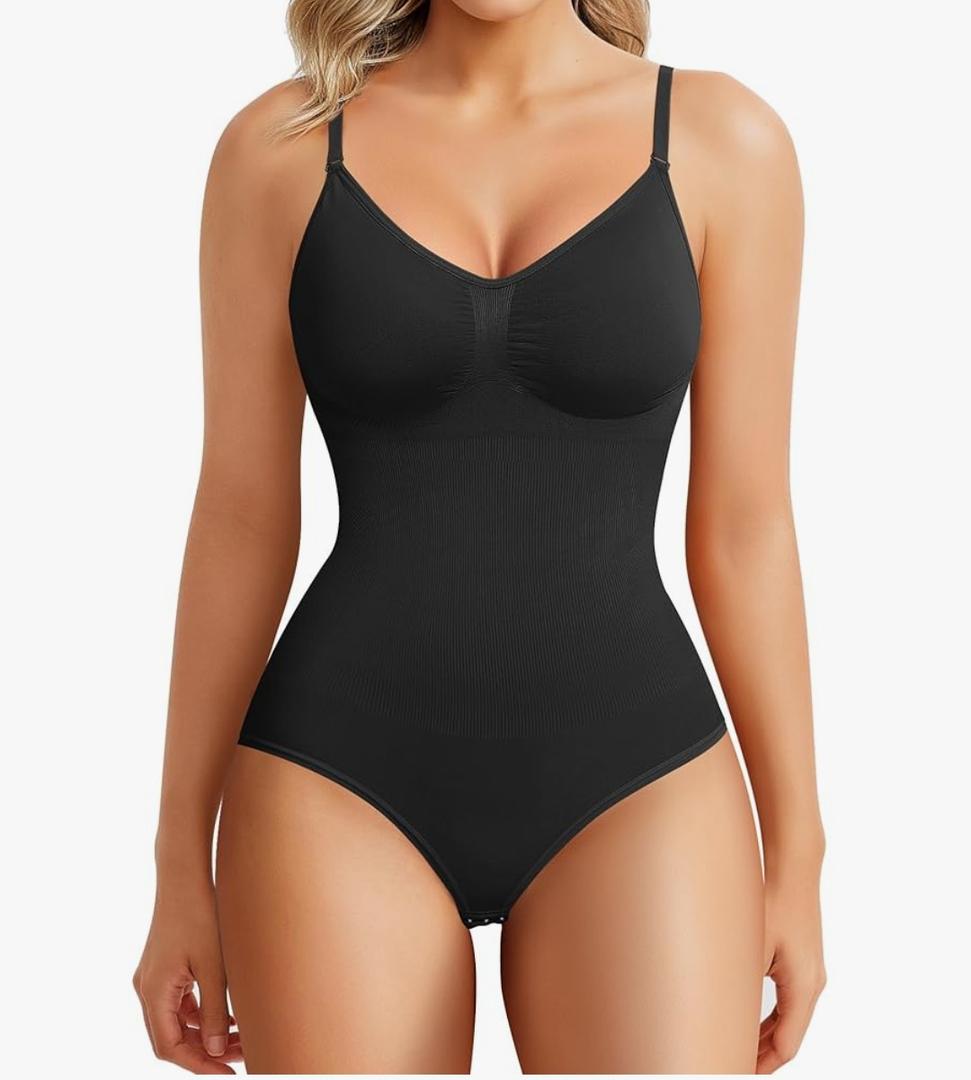 BRABIC Womens' Seamless Sleeveless V-Neck Bodysuit Shapewear Tummy Control XS