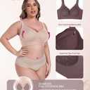 OLRIK Bras for Older Women Full Coverage Wireless Comfort Back Fat Smoothing Wide Supportive Straps Wirefree No Underwire T-Shirt Bralettes with Bra Extenders 4 Hook Nude-XL (XL)