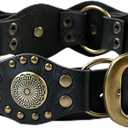EMMIOL Y2K Belt for Women Star Studded Belt Vintage Gothic Grunge Punk Rock PU Leather Waistband (S:31''-39'' Fit Waist, Boho Black)