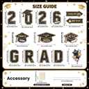 2026 Graduation Yard Signs, 15 PCS Black and Gold Congrats GRAD Lawn Signs with Stakes, Class of 2026 Outdoor Yard Decorations for High School & College Graduation Party