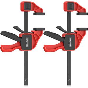 GETLITOOL Bar Clamps 6 Inch, 2Pcs 165lbs Quick Release Woodworking Clamps, 2-in-1 Ratchet Clamp/Spreader, One-Handed Operation for DIY, Woodworking, Cabinetry & Home Repairs, Tools for Carpenter
