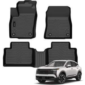 Auxko All Weather Floor Mats Fit for 2026 2025 Nissan Kicks TPE Liners Accessories All Season Guard Odorless Anti-Slip Floor Mats for Nissan Kicks 2026 2025 Black