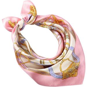 Mulberry Silk Scarfs Neck Scarf 21" Small Square Scarfs hair scarf bandana Neckerchief Headscarf for Women, Elegant Pink 