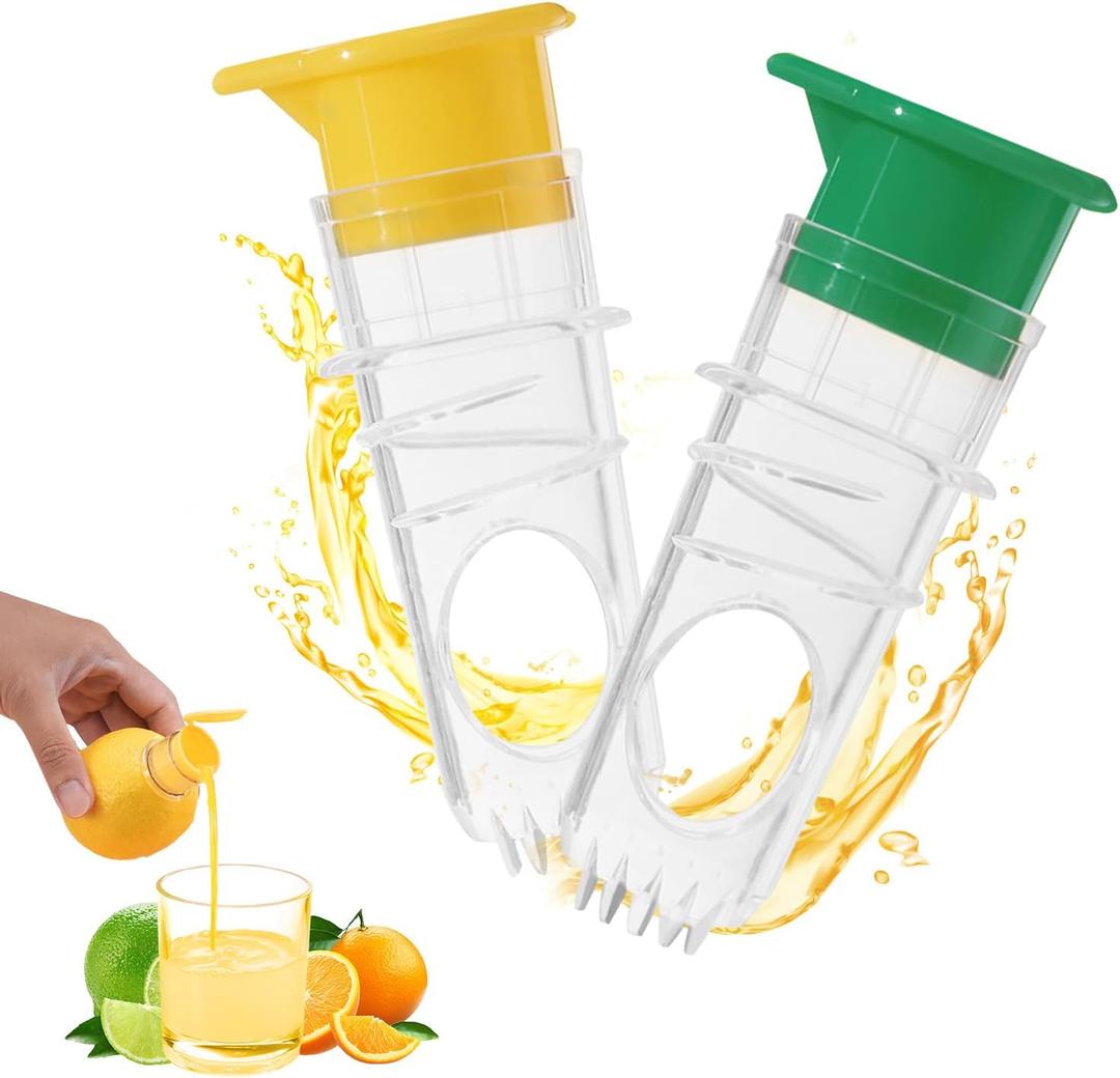 Lemon Squeezer, 2 PCS Lime Squeezer Citrus Lemon Juicer Screw Top Lemon Squeezer with Built-in Filter & Leakproof Lid, Efficient Juice Extractor for Lemon, Lime, Orange