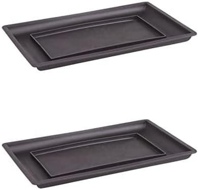 2 Pcs Bonsai Plastic Flower Pot Water Drip Trays - Rectangle Trays for Indoor Outdoor Bonsai Plants