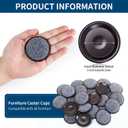 Ezprotekt 1 5/8" Round Carpet Bottom Furniture Caster Cups, 16 Pcs Reusable Furniture Coasters, Felt Furniture Sliders Pads to Protect Hardwood, Tile or Carpetd Floors from Scratches (Brown/Gray)