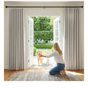 NICETOWN 100% Blackout Linen Curtains 90" Long for Bedroom, Thermal Insulated Living Room Curtains with Liner, Farmhouse Style Linen Blend Window Draperies for Dining Room (2 Panels, 52" W, Natural)