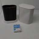 1.8 Gallons Small White Bathroom Trash Can with Lid, Slim Bathroom Garbage Bin, Removable Liner Bucket, Dog Proof Trash Can with Pop-Up Lid for Bedroom,Toilet