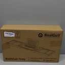 Teak Bathtub Tray | Adjustable Width Tray with Wine Holder, Tablet/Phone & Book Stand, Splash-Proof for Bath Time- Natural