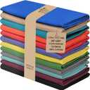 Urban Villa Cloth Napkins 100% Cotton Highly Absorbent Washable Durable Reusable Premium Dinner Napkins Ideal for Gifts for Mothers Day Hotel Farmhouse Parties - Multicolor (20" x 20", Set of 12)
