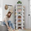 Kitsure Shoe Rack for Ehtryway, 7-Tier Rotating Shoe Rack Tower, White
Space-Saving Shoe Storage for Entryway, Closet, Bedroom, 360° Revolving Display & Storage Solution, Lazy Susan, Space-Saving