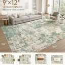 9x12 Area Rug Washable Large Neutral Modern Living Room Rugs