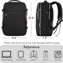 MOMUVO Travel Backpack for Women, Carry On Backpack Airline Approved with 3 Packing Cubes, 15.6 Inch Laptop Backpack with USB Charging Port, Casual Daypack for Weekender Business College, Black