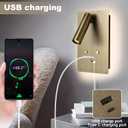 ZEROUNO Wall Mounted Reading Light Set of 2,Dimmable Adjustable Headboard Plug in Wall Sconce with USB A+C Ports,Touch Control Wall Light for Bedroom Bedside Lamps