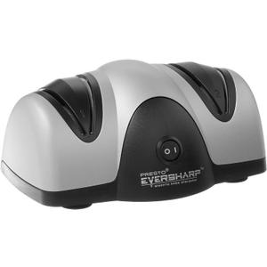 Presto 08800 EverSharp Electric Knife Sharpener, 2-Stage System, Silver/Black