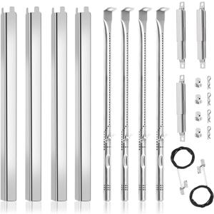 Criditpid Grill Replacement Parts for Char-Broil Performance 4 Burner 463365021, 463331221, 463366022, Charbroil 463448021, 463655421, G325-0002-W1 G327-2100-W1, Heat Plates, Burner and Ignitor Kit.