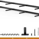 2pcs Floating Shelf Bracket Heavy Duty Floating Mantel Bracket Black Metal Decorative Floating Shelf Hardware Hidden Shelving Mounting Brackets (43X8X1)