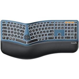 ProtoArc Backlit Bluetooth Ergonomic Keyboard, EK01 Plus Full Size Wireless Split Keyboard with Dual Bluetooth and USB, Cushioned Wrist Rest, Rechargeable, Compatible with Windows/Mac/Android, Blue