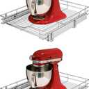 DINDON Pull Out Cabinet Organizer, (20" W x 18" D) Heavy-Duty Metal Sliding Drawer Shelf, Bathroom Under Sink Kitchen Cabinets Organizer and Storage Slide Out Shelves, Chrome, 1 Tier, 2 Pack