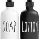 MOMEEMO Soap Dispenser Bathroom Set, Contains Hand and Lotion Dispenser, Suitable for Black and White Bathroom Decor. (Black & White)