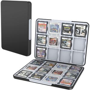 HEIYING Game Card Case for Nintendo 3DS 3DSXL 2DS 2DSXL DS DSi,Portable 3DS 2DS DS Game Cartridge Holder Storage with 24 Card Slots (Black)