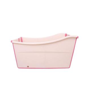 W WEYLAN TEC Freestanding Large Foldable Bath Tub Bathtub for Petite Adult Children Baby Toddler Pink