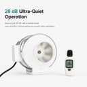 4 Inch Inline Duct Fan with On/Off Switch Wall Floor Ceiling Mount | On/Off Switch, Wall Floor Ceiling Mount 