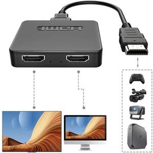 NEWCARE 4K HDMI Cable Splitter 1 in 2 Out, HDMI Splitter for Dual Monitors Mirror Only, 1x2 HDMI Splitter HDMI Male to Dual HDMI Female Support Two TVs at The Same Time, for HD 3D LED, LCD, TV