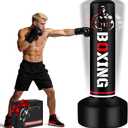 Heavy Punching Bag for Adults Teens, 70" Freestanding Punching Bag with Stand Kickboxing Bags, Women Men Heavy Boxing Bag for Beginners Training MMA Karate Muay Thai Fitness