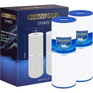Cryspool 04075 Filter Compatible with C-4950, PRB50-IN, FC-2390, Guardian 413-212-02, J200 Series Filter, 03FIL1600, 373045, Cal Spa Hot Tub Filter, 50 Sq. Ft Spa Filter Cartridge, 2 Pack