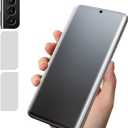 [2+2 Pack Matte Screen Protector Compatible with Samsung Galaxy S23Ultra Screen Protector, 2PCS Soft Screen Protector Film+2 Pack Clear Camera Lens protector