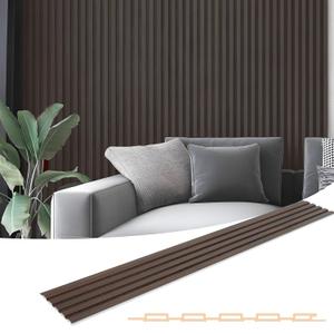 Art3d WPC Slat Wall Panels, 8-Pack 108 x 6 Inch 3D Wall Accents for Interior Wall Decor, Living Room, Bedroom,Walnut