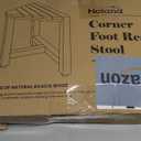 HOLANA 12" Acacia Shower Stool for Shaving Legs - Wooden Shower Foot Rest - Small Shower Corner Stool Seat for Inside Shower - Waterproof Bath Step Stools Bench for Bathroom (Acacia Wood) (1 Tier 16.5"x12"x12")