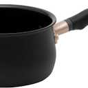 Meyer Nonstick Saucepan, 2 quart / 6" Induction Compatible Sauce Pan, Hard Anodized Nonstick, Dishwasher Safe, Oven Safe, Matte Black with Silicone Handles, Accent Series Cookware, Small, 2qt | 6 inch