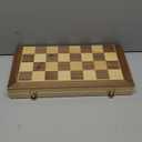 AMEROUS 15 Inches Magnetic Wooden Chess Set - 2 Extra Queens - Folding Board - Pieces Storage Slots, Handmade Portable Travel Chess Game - Beginner Chess Set for Kids, 6 up Age