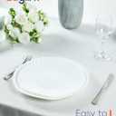 12 inch Large Dinner Plate Set of 4, Lightweight Seashell Shaped Opal Glass Serving Platters White for Charcuterie, Dessert, Fruit Appetizer, Dishwasher and Microwave Safe