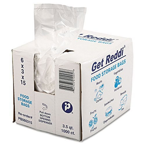 Inteplast Group PB060315 Get Reddi Food & Poly Bag, 6 x 3 x 15, 3.5qt, .68mil, Clear, 1000/Carton