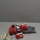 Toddlers Truck Toys,Boy Toys Gifts for 1 2 3 Years Old,5 in 1 City Fire Transport Truck with Lights & Sounds,Ideal Birthday for Baby Toddler 12-18M+ (Red)