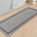 chakme Bathroom Mat Rugs Large 59x24, Ultra Thin Magic Mat Bath Rug Non Slip Bath Rugs Quick Dry Absorbent Bath Mats for Bathroom Floor, (Navy Blue, 59"x24")