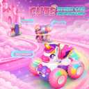 Unicorn Remote Control Car for Girls,360° Rotating 4WD Stunt RC Cars with Lights,Pink Car Toys for Kids,Fun Indoor/Outdoor Toys Ideal Chritmas Birthday Gift for 3 4 5 6 7 8 Year Old Girl