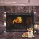 Fireplace Cover Screen Fireplace Baby Proofing 39"X32" Safety Mesh Cover Fire Place Guard Gate for Child Toddler and Pets, Black