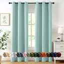 MIULEE Aqua Blackout Curtains for Bedroom Living Room 72 Inches Long 2 Panels, Thermal Insulated Room Darkening Drapes Grommet Noise Reducing Light Blocking Window Treatments 40x72 Inch