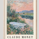 2 Pcs Monet Bathroom Print, Floral Countryside Landscape Bathroom Wall Art, Whimsical Pastel Bathroom Painting, Dreamy Bathroom Decor, Monet Print 