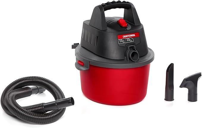 CRAFTSMAN CMXEVBE17250 2.5 Gallon 2.5 Peak HP Wet Dry Shop Vacuum
Portable Wet and Dry Vac with Filter Bag, Hose and Attachments for Cleaning in the Home