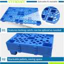 Plastic Pallets,4 Pack Lightweight Pallet,Nestable Moisture-Proof Floor Pallets,Spliceable Outdoor Breathable Grid Platform for Garage WarehousPacke Supermarket Basement Storage,19.7x11.8x3.9in
